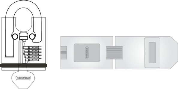 Sicherheitsscharnier mit Schloss aus Stanley Kwikset Messing