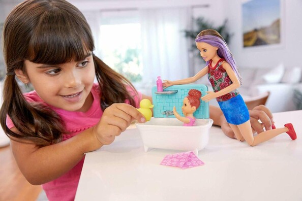 Barbie Skipper Baby-Sitter "Badezeit" mit Baby & Badewanne