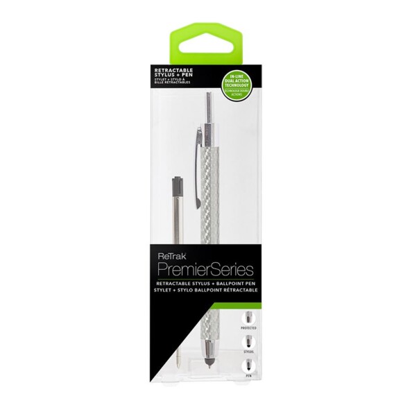 Premium 2-in-1 Stylus und Kugelschreiber - Silber