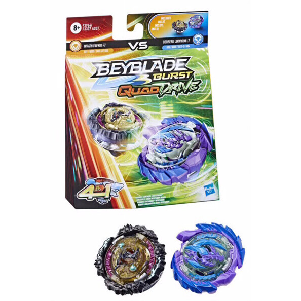 2 Burst Quad Drive Beyblade-Kreisel: Wrath Fafnir F7 VS Berserk Linwyrm L7