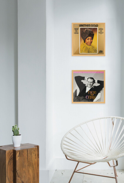 Austauschbarer Rahmen für Vinyl, Holzoptik