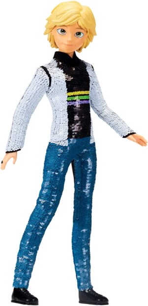 Artikulierte Figur mit umkehrbaren Pailletten Adrien als schwarzer Kater aus Mir