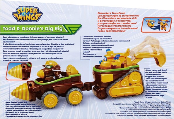 Bagger und Bohrmaschine Super Wings Donnie & Todd's Dig Rig