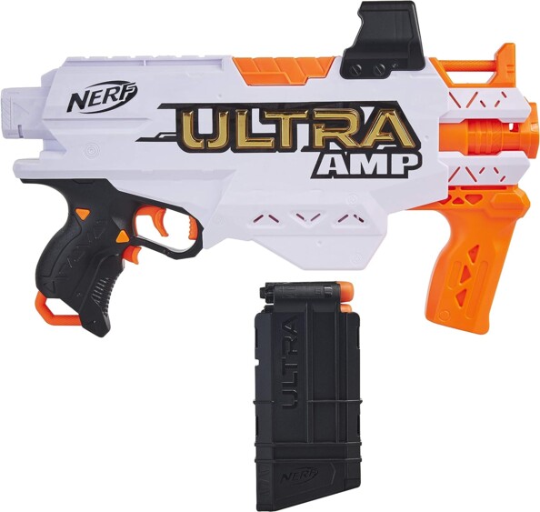 Motorisierte Nerf Ultra Amp-Pistole mit Magazin