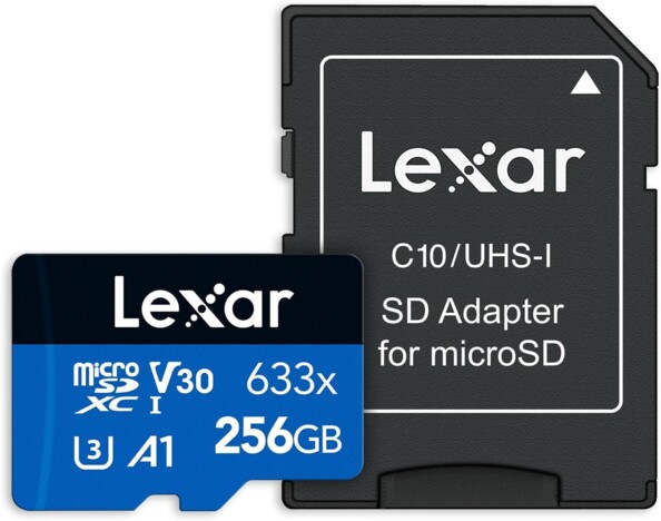 High-Performance-633x-MicroSD-Karte mit SD-Adapter 256 GB