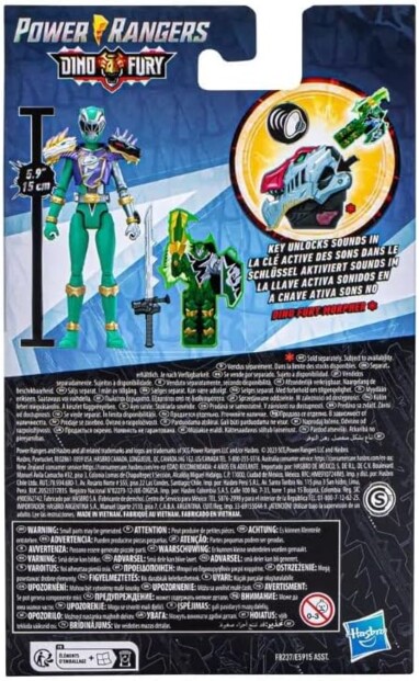 Power Rangers Dino Fury Figur: Grüner Ranger in kosmischer Rüstung