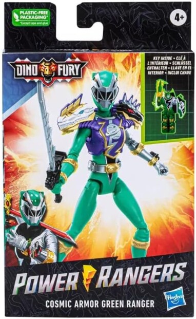 Power Rangers Dino Fury Figur: Grüner Ranger in kosmischer Rüstung