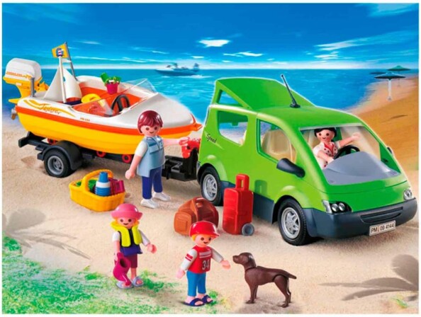 Playmobil Family Fun: Familienauto mit Bootsanhänger