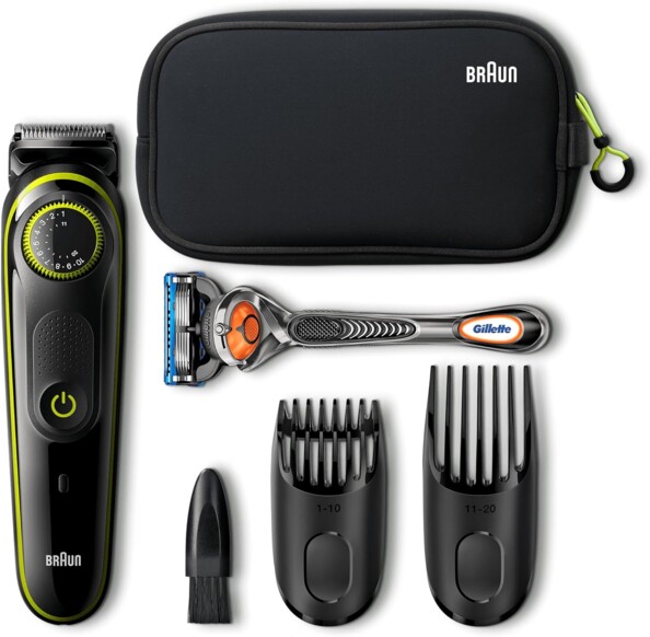 Set mit BT3941 Trimmer und Gillette Fusion5 Rasierer
