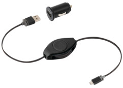 Einziehbares USB-zu-Micro-USB-Kabel mit Netzteil