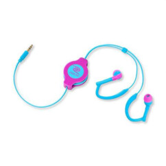 Einziehbare In-Ear-Sportkopfhörer - Blau/Pink